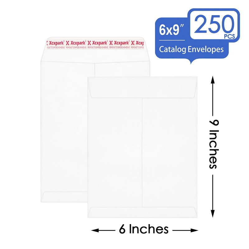 Xxcxpark 250 PCS 6x9 inches Security Catalog Envelopes Printable Self Seal Envelopes, Anti Tear White Kraft Envelopes for Invitation Cards, Pictures, Photos, Documents - Image 2